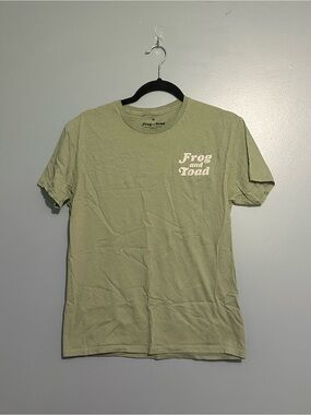 Olive Green Frog and Toad Graphic T‑Shirt with Back Design - Medium